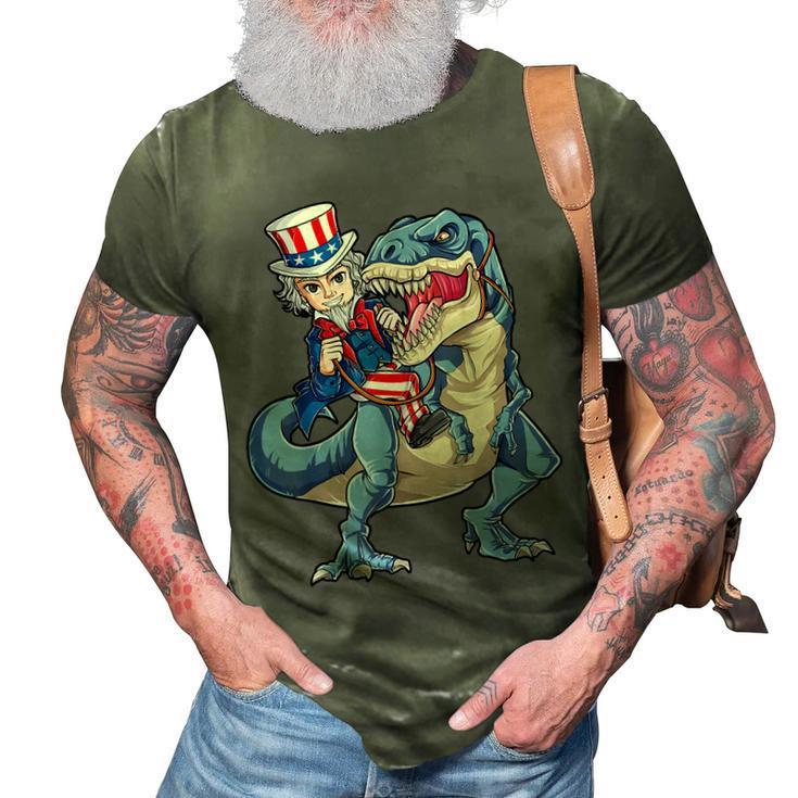 Uncle Sam Dinosaur T  4Th Of July T Rex Kids Boys Gifts 3D Print Casual Tshirt