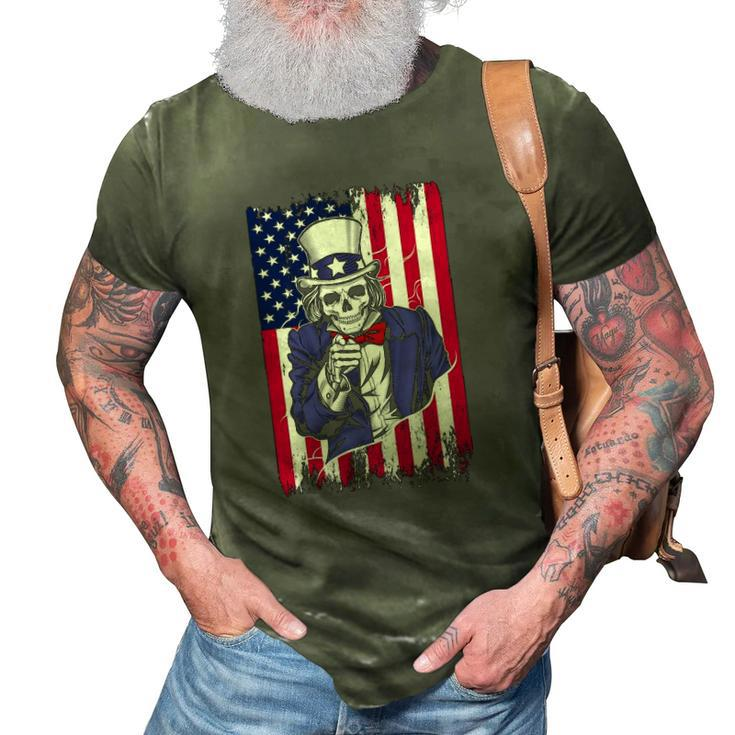 Uncle Sam Skeleton 4Th Of July For Boys And Girls 3D Print Casual Tshirt