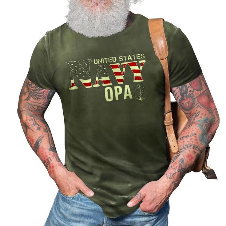 United States Flag American Navy Opa Veteran Day Gift 3D Print Casual Tshirt