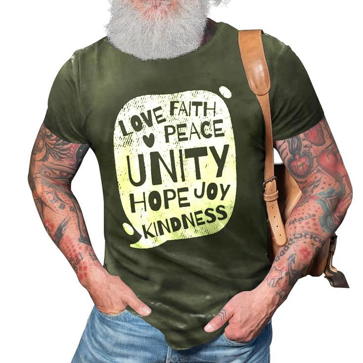 Unity Day Orange  Peace Love Spread Kindness Gift 3D Print Casual Tshirt