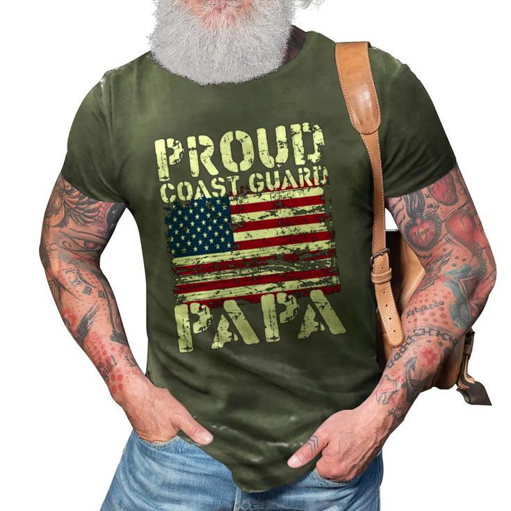 Us Coast Guard Uscg American Flag Coast Guard Papa 3D Print Casual Tshirt