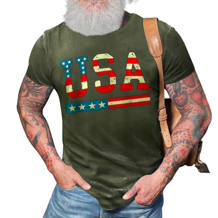Usa Flag American  4Th Of July Merica America Flag Usa  3D Print Casual Tshirt