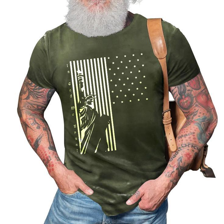 Usa Us Flag Patriotic 4Th Of July America Statue Of Liberty  3D Print Casual Tshirt