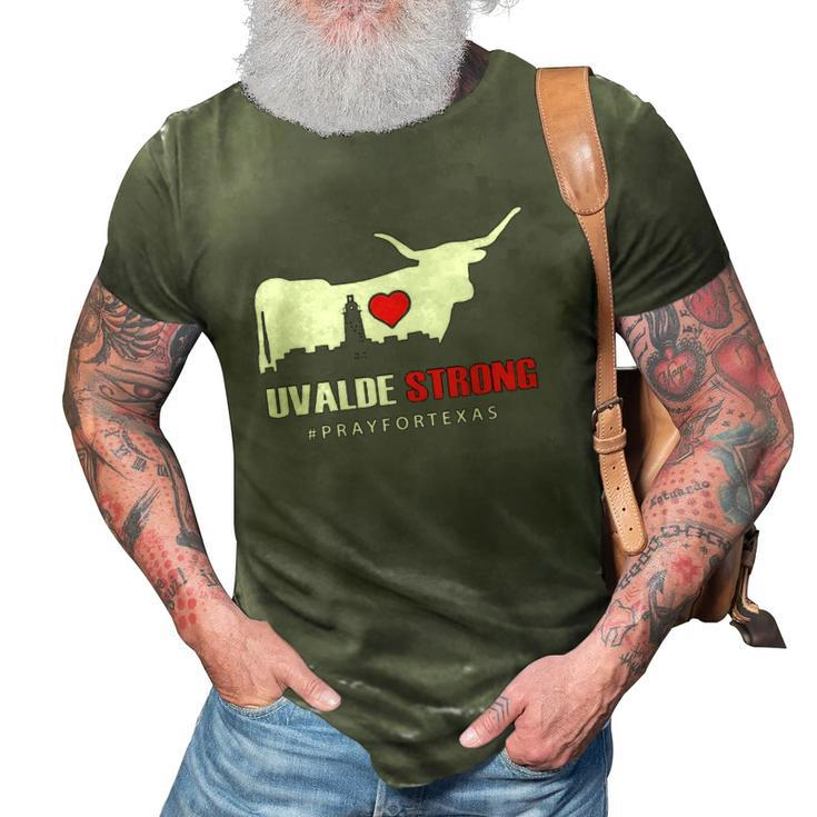 Uvalde Strong Pray For Texas Anti Gun Pray For Texas 3D Print Casual Tshirt