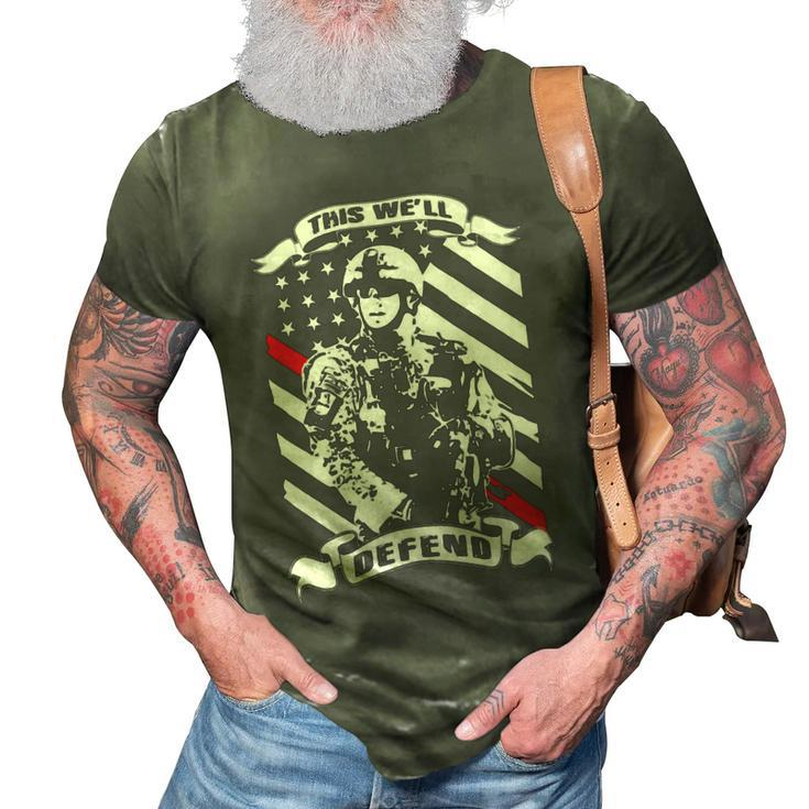 Veteran This Well Defend Veteran42 Navy Soldier Army Military 3D Print Casual Tshirt