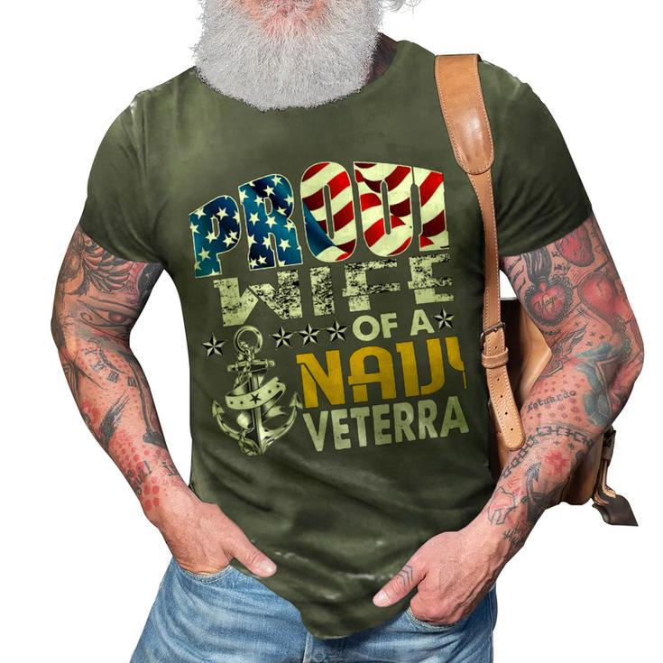 Veteran Veterans Day Proud Wife Of A Navy Veteran Vintage Veterans Day 105 Navy Soldier Army Military 3D Print Casual Tshirt