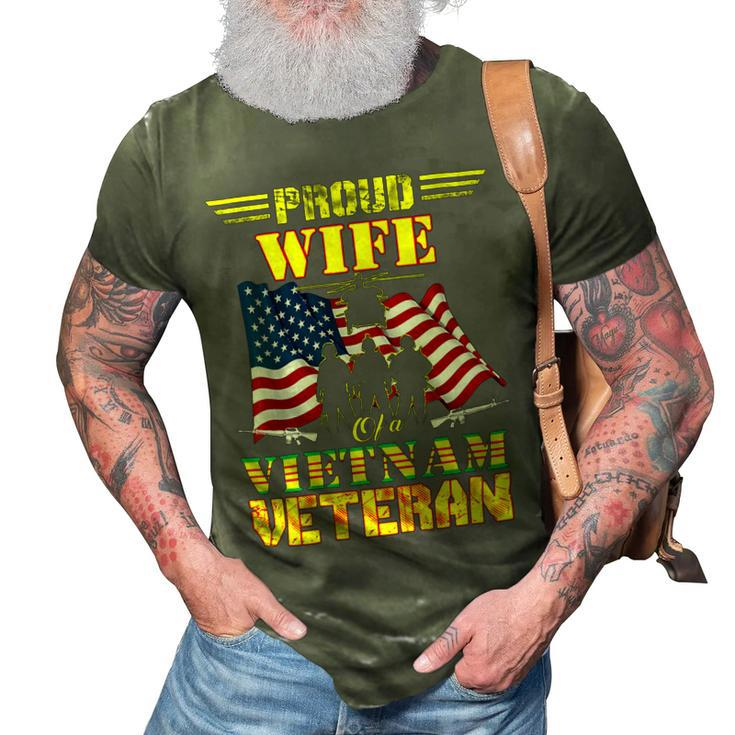 Veteran Veterans Day Womens Proud Wife Of A Vietnam Veteran For 70 Navy Soldier Army Military 3D Print Casual Tshirt