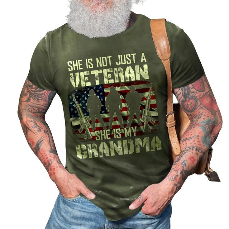 Veteran Veterans Day Womens Veteran She Is My Grandma American Flag Veterans Day 333 Navy Soldier Army Military 3D Print Casual Tshirt