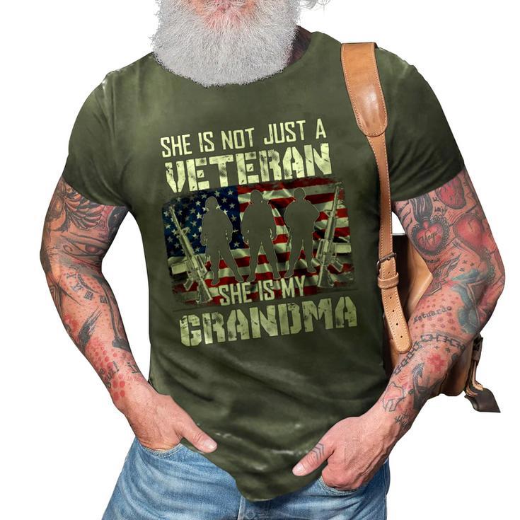 Veteran Womens Veteran She Is My Grandma American Flag Veterans Day 333 Navy Soldier Army Military 3D Print Casual Tshirt