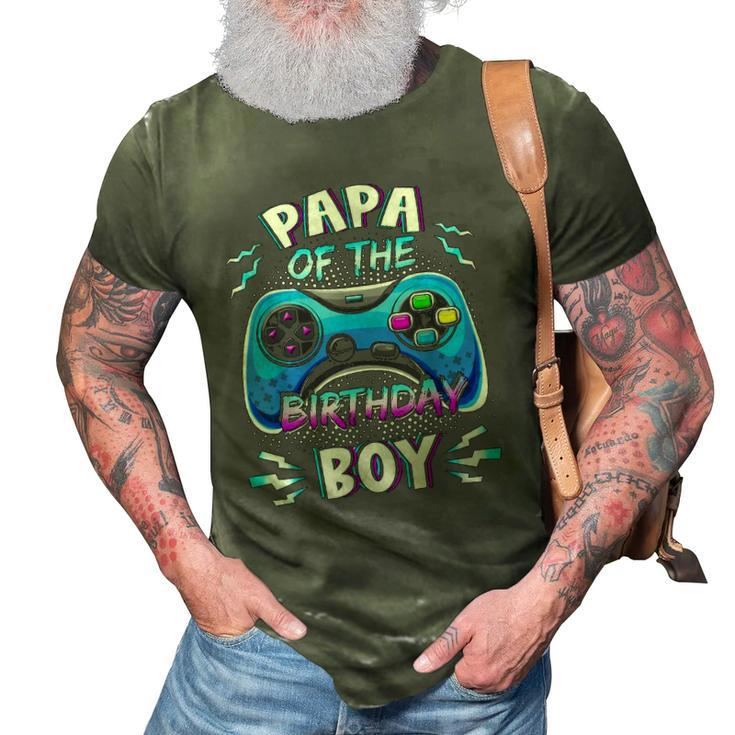 Video Game Birthday Party Papa Of The Birthday Boy Matching 3D Print Casual Tshirt