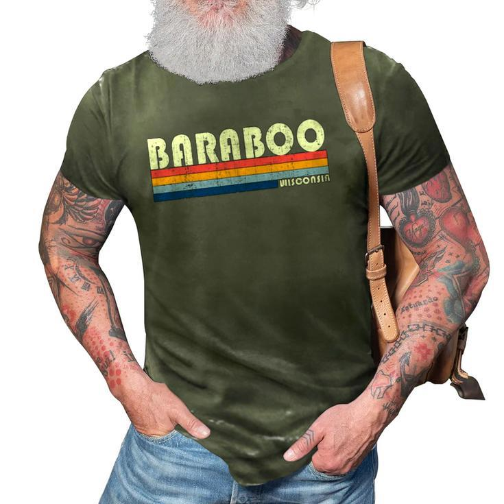 Vintage 70S 80S Style Baraboo Wi 3D Print Casual Tshirt