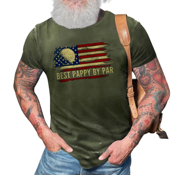 Vintage Best Pappy By Par American Flag Golf Golfer Gift 3D Print Casual Tshirt