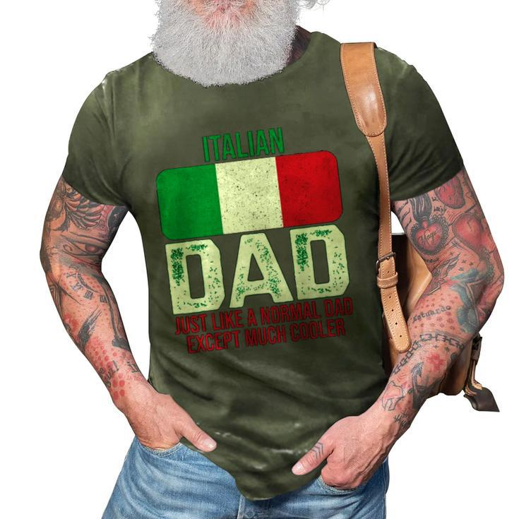 Vintage Italian Dad Italy Flag Design For Fathers Day 3D Print Casual Tshirt