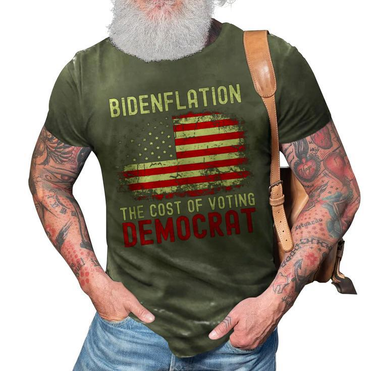 Vintage Old Bidenflation The Cost Of Voting Stupid 4Th July  3D Print Casual Tshirt