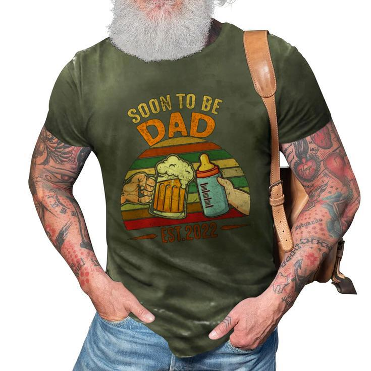 Vintage Soon To Be Dad 2022 Fathers Day 3D Print Casual Tshirt