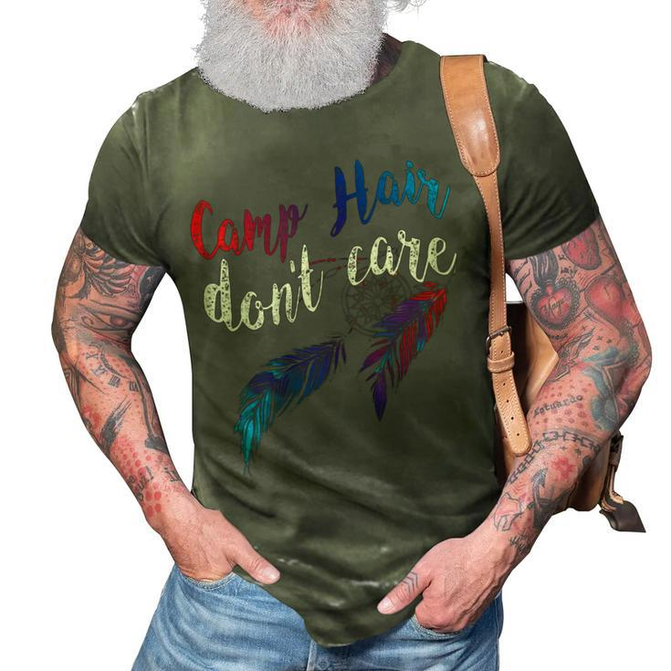 Womens Camp Hair Dont Care Tshirt Humorous Funny T Shirt 3D Print Casual Tshirt