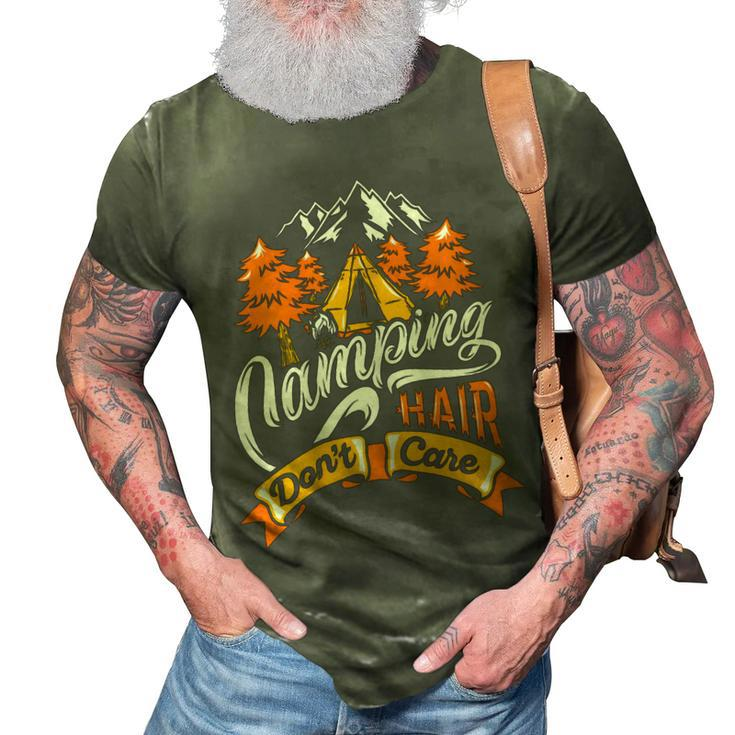 Womens Camping Hair Dont Care Shirt Funny Camp Outdoor T Shirt 3D Print Casual Tshirt