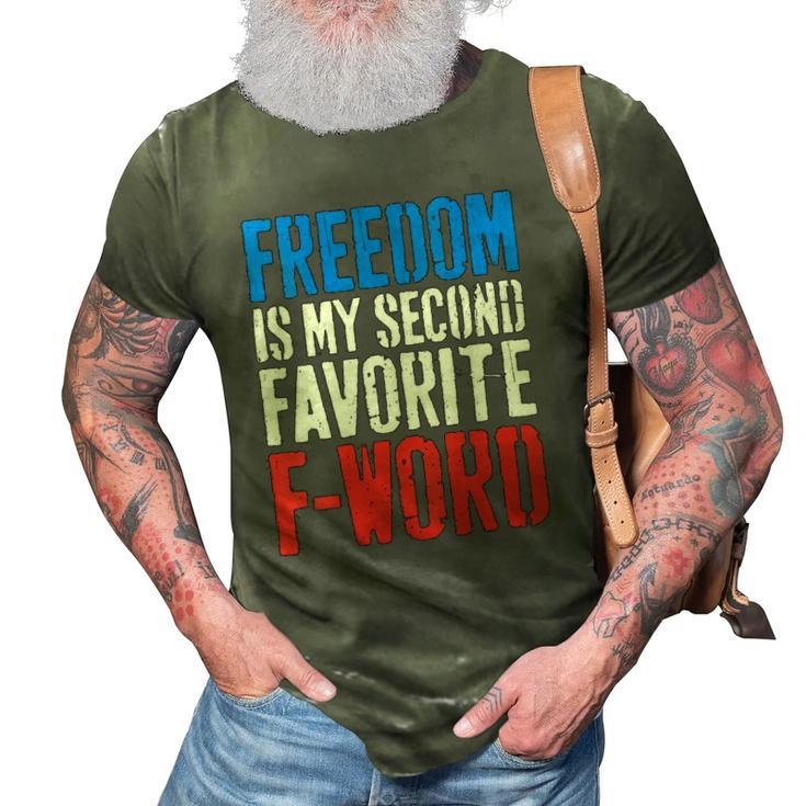 Womens Freedom Is My Second Favorite F-Word 4Th Of July V-Neck 3D Print Casual Tshirt