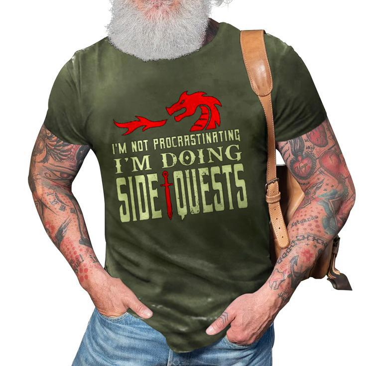 Womens Im Not Procrastinating Im Doing Side Quests Dungeons & Dragons 3D Print Casual Tshirt