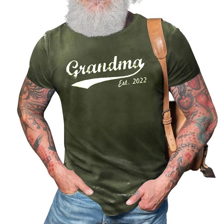 Womens New Grandma - Grandma Est 2022 - Grandma To Be 3D Print Casual Tshirt