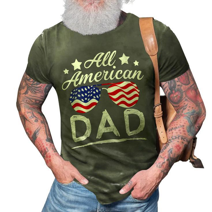 Womens Patriotic All American Dad Father 4Th Of July Dad  3D Print Casual Tshirt