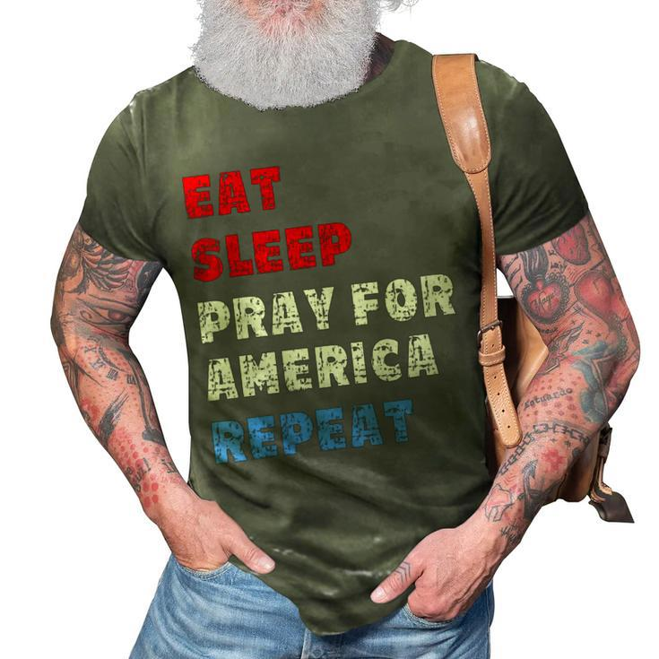 Womens Pray For America Patriotic Christian Saying 4Th Of July Meme  3D Print Casual Tshirt