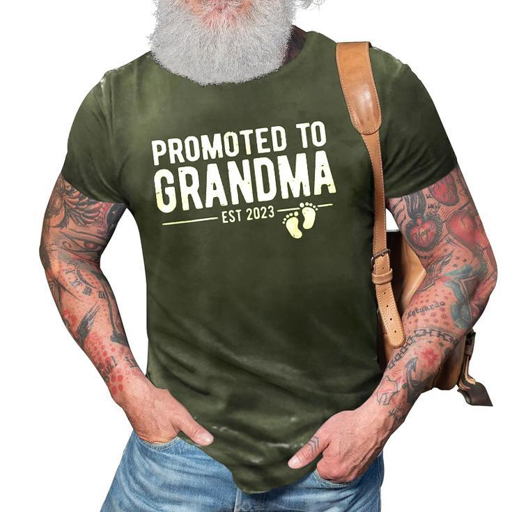Womens Promoted To Grandma 2023 Soon To Be Grandmother 2023 New Grandma 3D Print Casual Tshirt