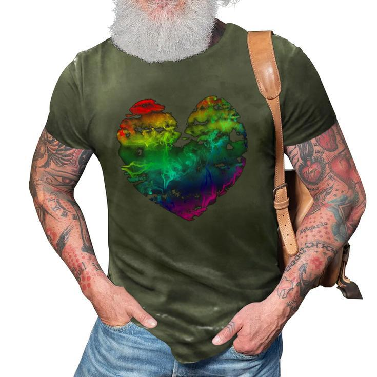 Womens Rainbow Cloudy Heart Lgbt Gay & Lesbian Pride Gift 3D Print Casual Tshirt