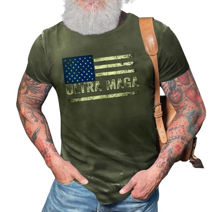 Womens Ultra Maga  Us Flag Top American Ultra Mega  3D Print Casual Tshirt