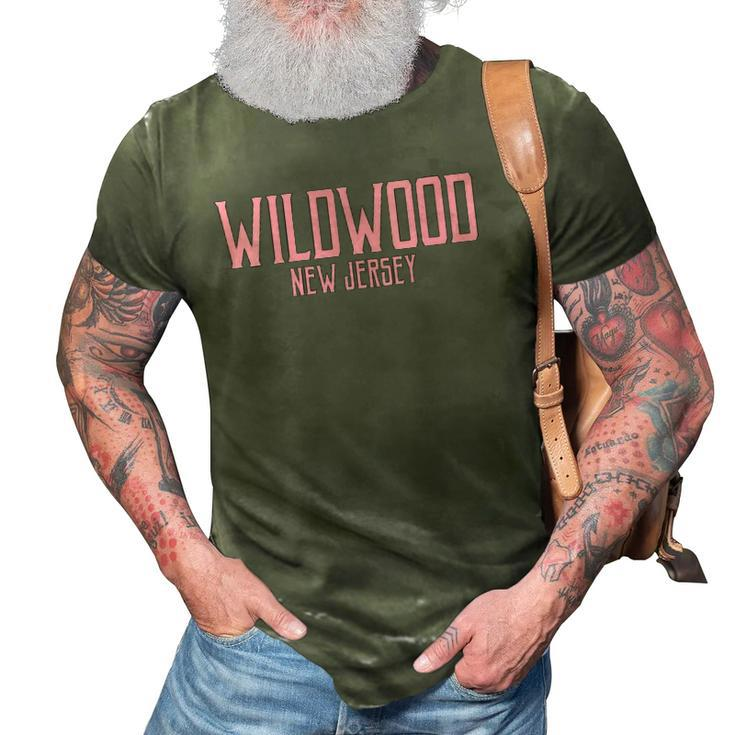 Womens Wildwood New Jersey Nj Vintage Text Pink Print 3D Print Casual Tshirt