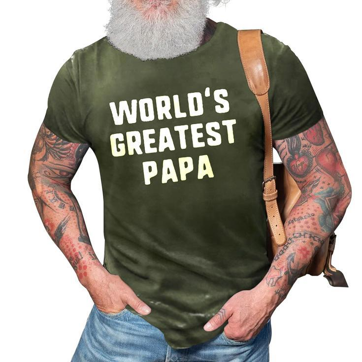 Worlds Greatest Papa Funny Gift Christmas 3D Print Casual Tshirt