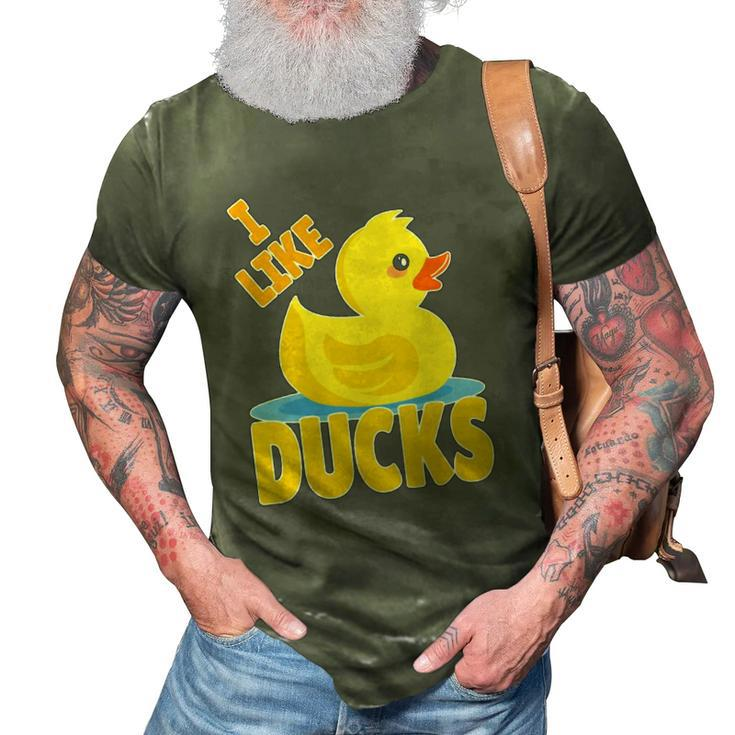 Yellow Rubber Duck Squeaker Duck I Like Ducks 3D Print Casual Tshirt