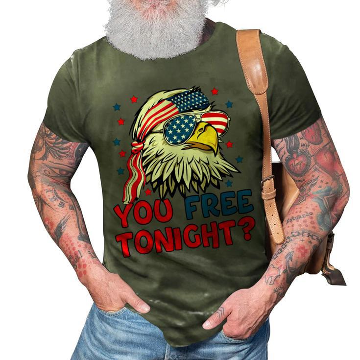You Free Tonight Bald Eagle Mullet American Flag 4Th Of July  3D Print Casual Tshirt