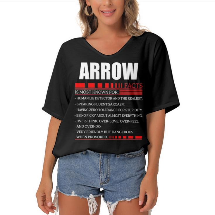 Arrow Fact Fact T Shirt Arrow Shirt  For Arrow Fact Women's Bat Sleeves V-Neck Blouse