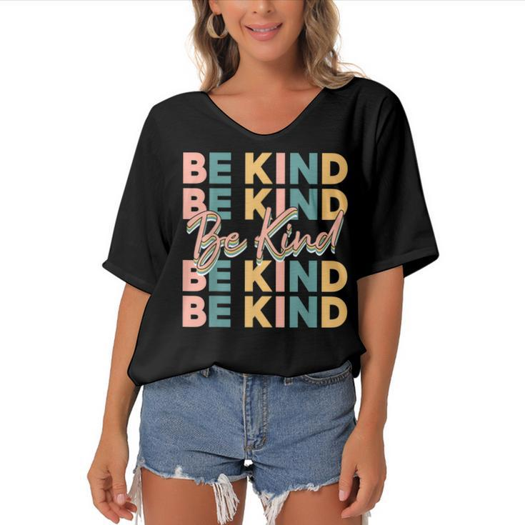 Be Kind For Women Kids Be Cool Be Kind  Women's Bat Sleeves V-Neck Blouse
