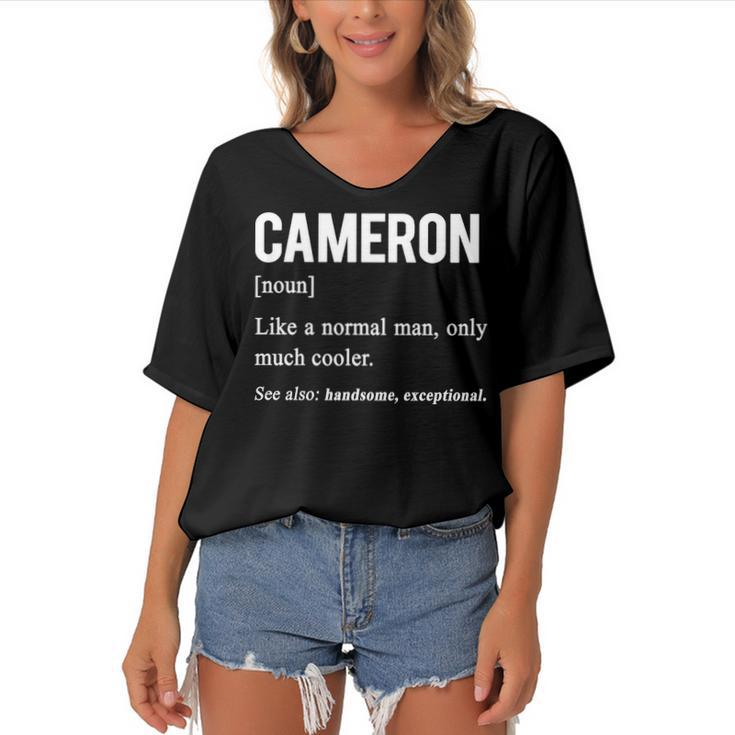 Cameron Name Gift   Cameron Funny Definition Women's Bat Sleeves V-Neck Blouse