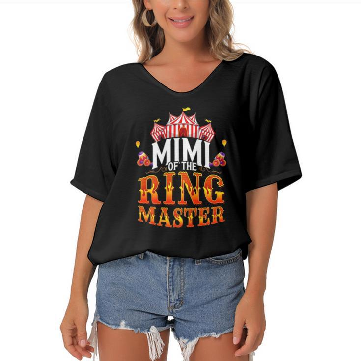 Circus Mimi Of The Ringmaster Family Matching Party Women's Bat Sleeves V-Neck Blouse
