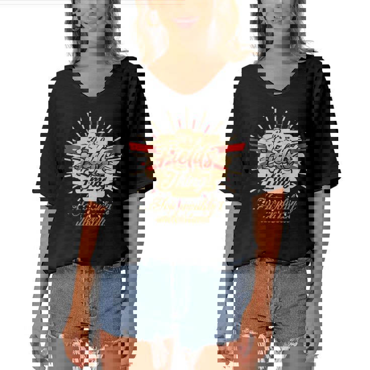 Fields T Shirt Gifts For Fields  Women's Bat Sleeves V-Neck Blouse