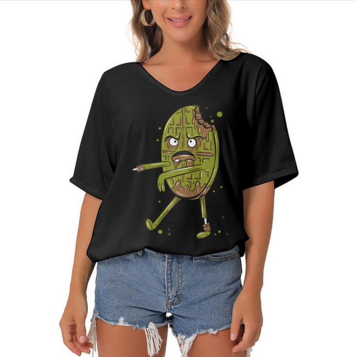 Funny Monster Zombie Cookie Scary Halloween Costume 2020  Women's Bat Sleeves V-Neck Blouse