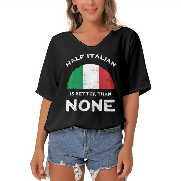 Half Italian Is Better Than None Italian Republic Heritage Women's Bat Sleeves V-Neck Blouse