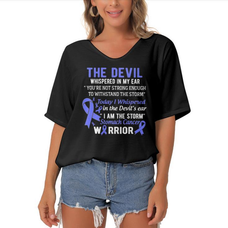 I Am The Storm Stomach Cancer Warrior Women's Bat Sleeves V-Neck Blouse