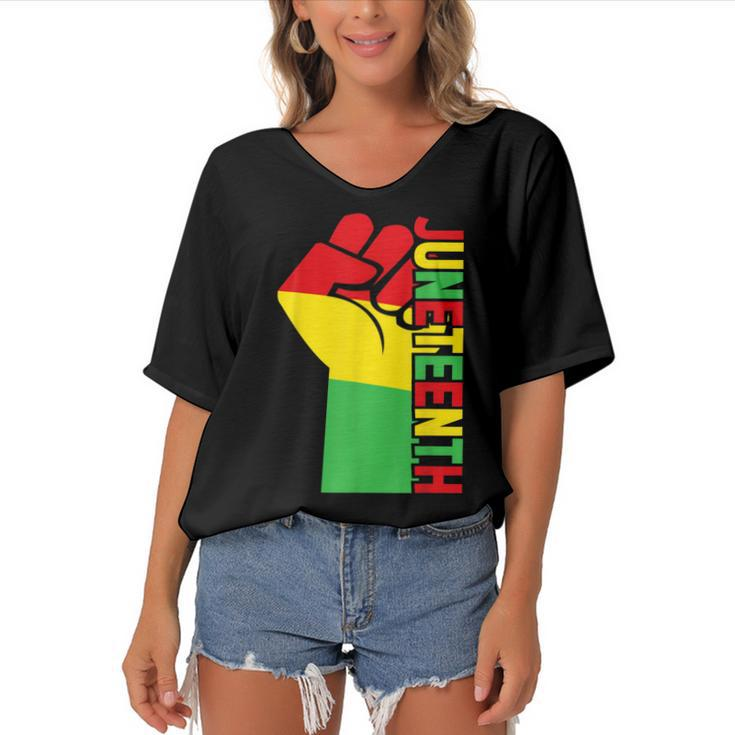 Juneteenth Independence Day 2022 Gift Idea Women's Bat Sleeves V-Neck Blouse