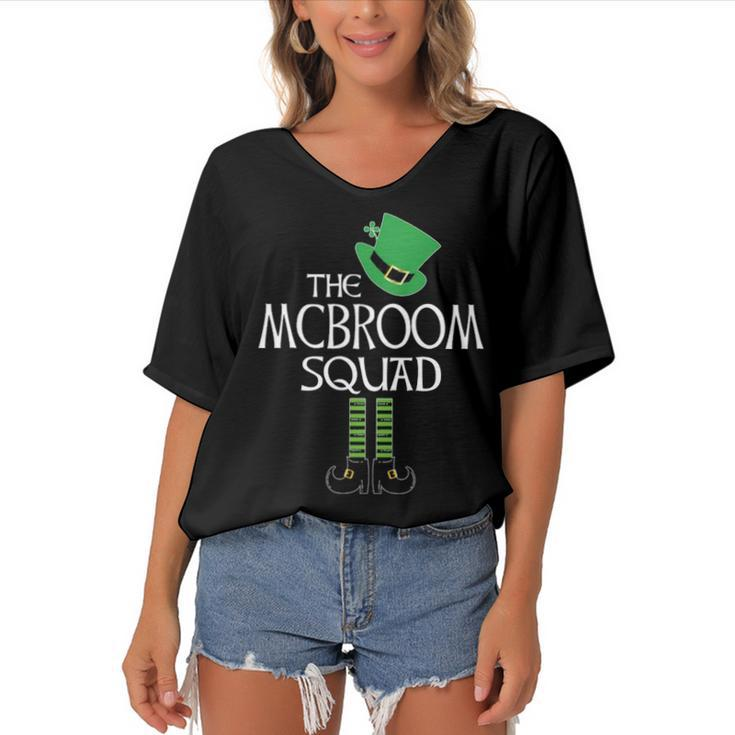 Mcbroom Name Gift   The Mcbroom Squad Leprechaun Women's Bat Sleeves V-Neck Blouse