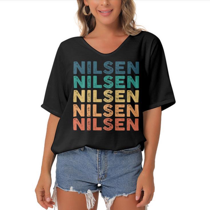 Nilsen Name Shirt Nilsen Family Name V2 Women's Bat Sleeves V-Neck Blouse