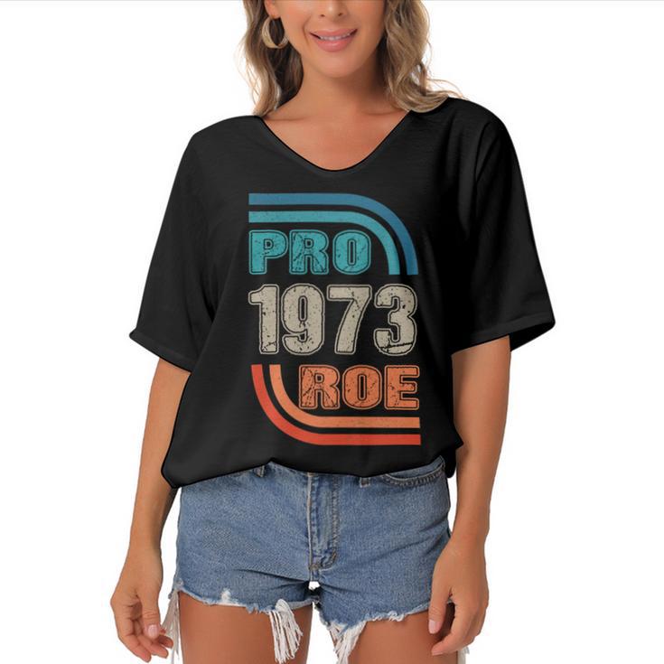 Pro 1973 Roe Women's Bat Sleeves V-Neck Blouse