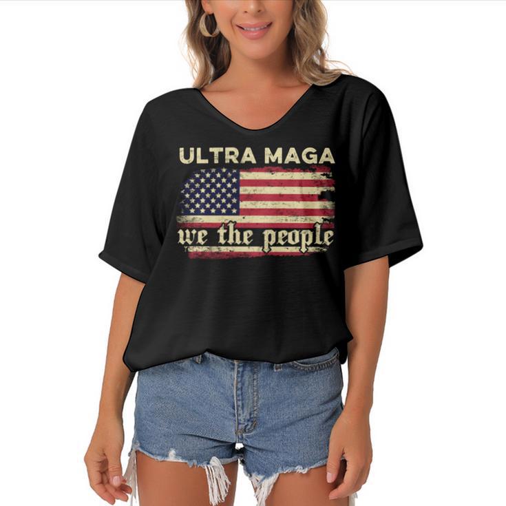 Proud Ultra Maga V2 Women's Bat Sleeves V-Neck Blouse