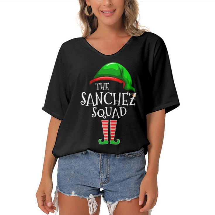 Sanchez Name Gift   The Sanchez Squad Women's Bat Sleeves V-Neck Blouse