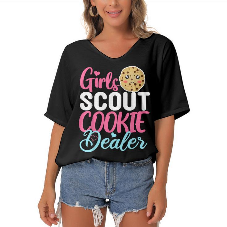 Scout For Girls Cookie Dealer Women Funny  Women's Bat Sleeves V-Neck Blouse