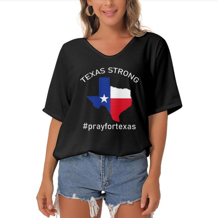 Texas Strong Pray For Texas  Pray For Uvalde Limited Edition Women's Bat Sleeves V-Neck Blouse