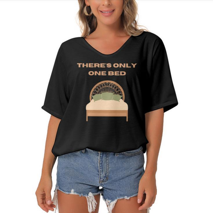Theres Only One Bed Fanfiction Writer Trope Gift Women's Bat Sleeves V-Neck Blouse